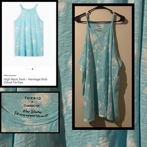 Torrid  High Neck Tank - Heritage Slub Cloud Tie Dye